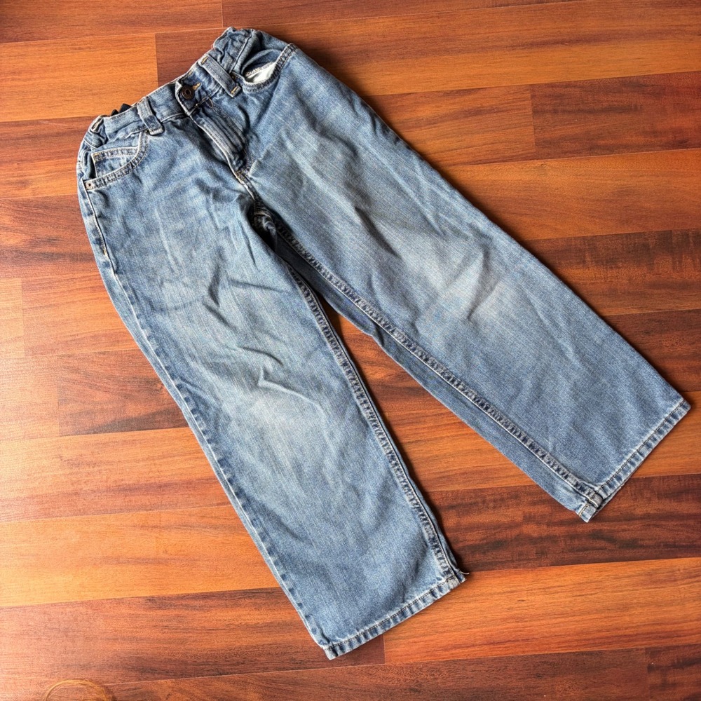 Kids Loose Fit Lennon Jeans Size 8 Denim Adjustable Waist Y2K skater carpenter